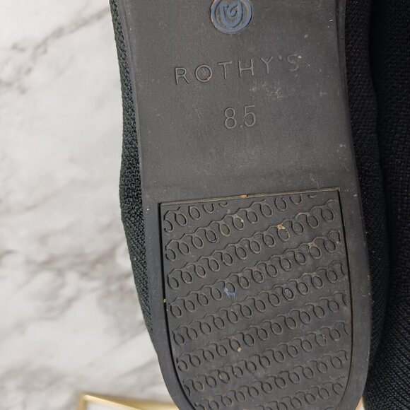 ROTHY'S THE FLAT black textile ballet women's slip-on size 8.5 round-toe - Picture 8 of 11